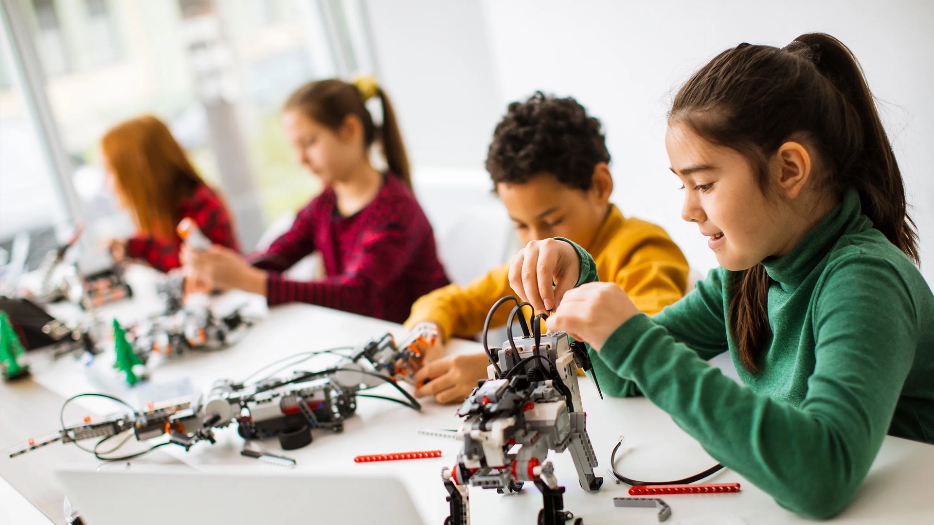 Students learning in a STEM class